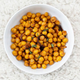 Roasted chickpeas in white bowl
